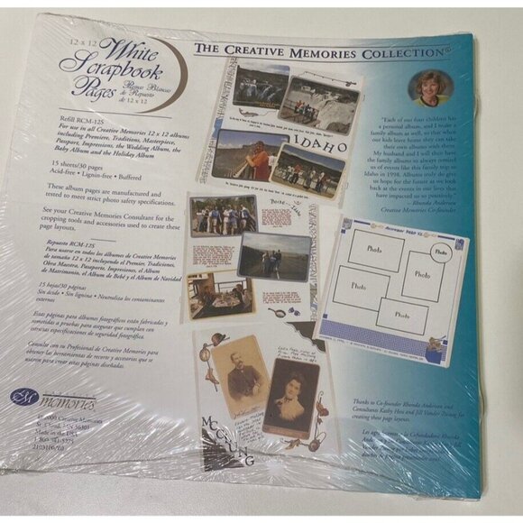 Creative Memories 12x12 Old style WHITE page Refill 15 Sheet Scrapbook Pages - Picture 1 of 3